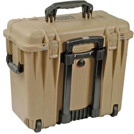 Pelican 1440 Top Loader Hard Case with Wheels, No Foam, Desert Tan