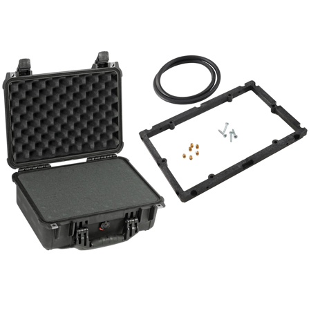 Pelican 1450 Watertight Hard Case with Foam Insert, Bundle with Special Application Panel Frame Kit, Black
