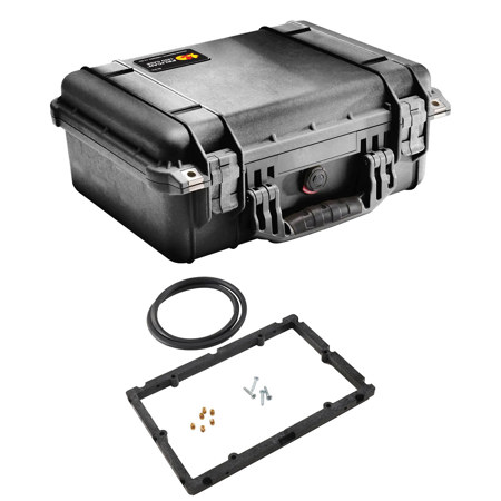 Pelican 1450 Watertight Hard Case, Black, Bundle with 1450PF Panel Frame Kit