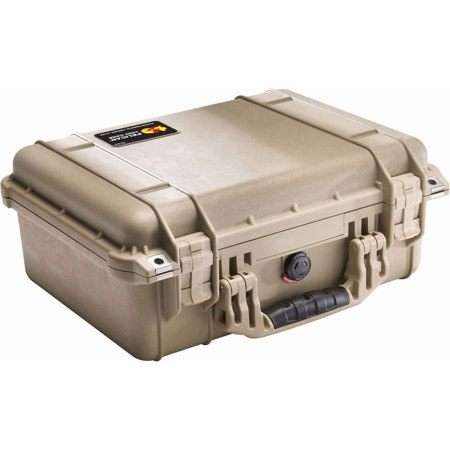 Pelican 1450 Watertight Hard Case Without Foam Insert - Desert Tan