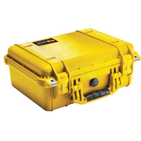 Pelican 1450 Watertight Hard Case with Padded Dividers - Yellow