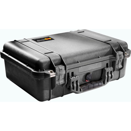 Pelican 1500 Waterproof Case with Yellow/Black Divider Set - Black