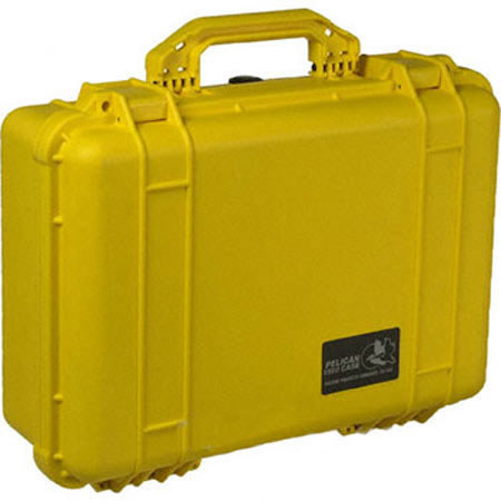 Pelican 1500 Watertight Hard Case with Padded Dividers - Yellow