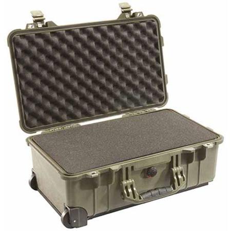Pelican 1510 Watertight Carry On Hard Case with Foam Insert & Wheels - Olve Drab Green