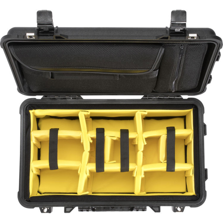 Pelican 1510SC Polycarbonate Studio Case, Black with Padded Yellow Foam Dividers