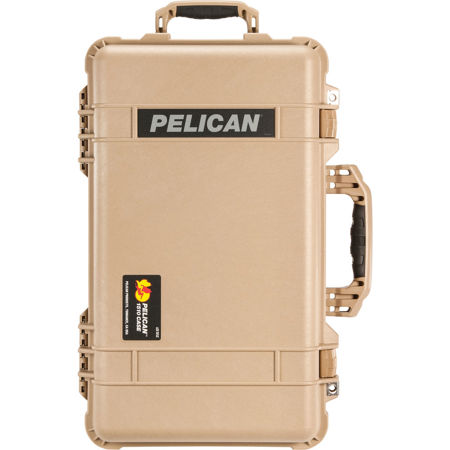 Pelican 1510SC Studio Case with Lid Organizer and Yellow Divider Set, Desert Tan