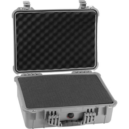Pelican 1520 Watertight Hard Case with Foam Insert - Silver (Gray
