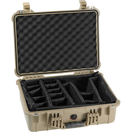Pelican 1520 Watertight Hard Case with Dividers - Desert Tan