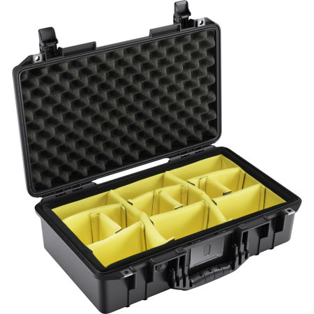 Pelican 1525AirWD Hard Carry Case with Padded Divider Insert, Black