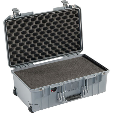 1535AirWF Wheeled Carry-On Case with Pick-N-Pluck Foam, Silver