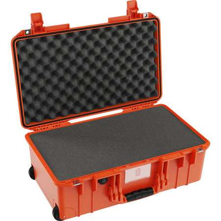 Pelican 1535AirWF Wheeled Carry-On Hard Case with Foam Insert, Orange
