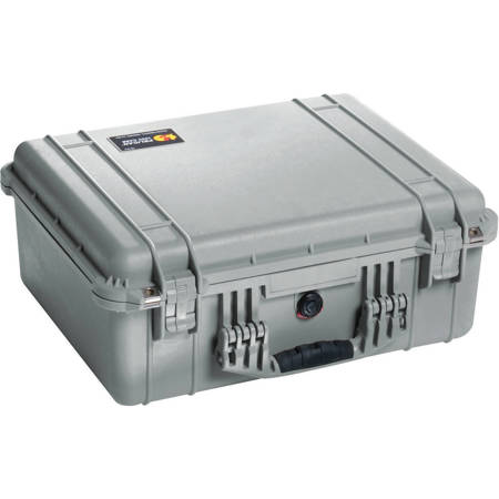 Pelican 1550 Watertight Hard Case with Foam Insert - Silver (Gray)