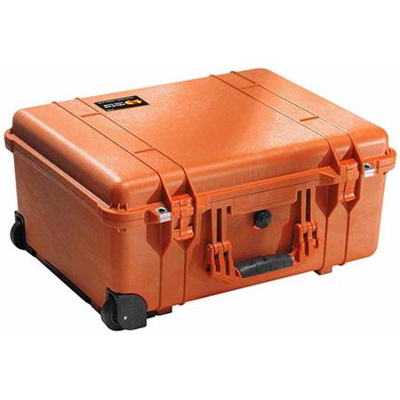 Pelican 1560 Watertight Hard Case with Cubed Foam Interior & Wheels - Orange