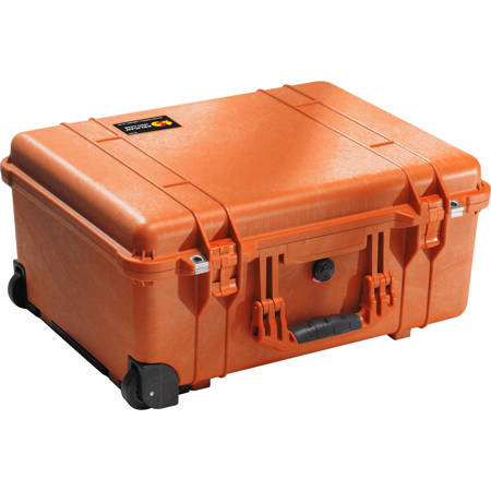 Pelican 1560 Watertight Hard Case without Foam Insert, with Wheels - Orange