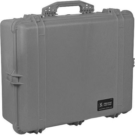 Pelican 1600 Watertight Hard Case with Dividers - Silver (Gray)