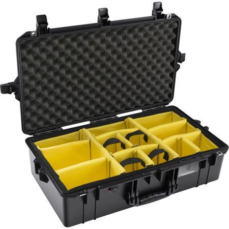 Pelican 1605AirWD Hard Carry Case with Padded Divider Insert, Black