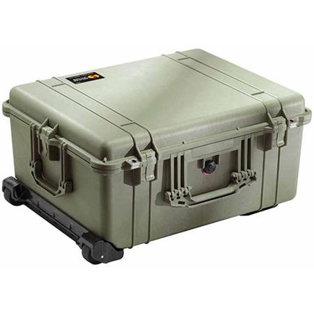 Pelican 1610 Watertight Hard Case with Cubed Foam & Wheels - Olive Drab Green