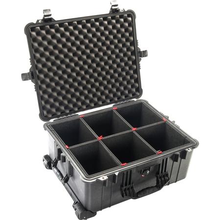Pelican 1610 Watertight Hard Case with TrekPak Divider System, Black
