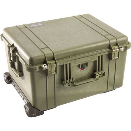 Pelican 1620 Watertight Hard Case without Foam Interior & Wheels - Olive Drab Green