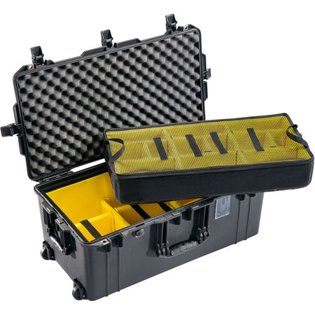 Pelican 1626AirWD Wheeled Hard Case with Padded Divider Insert, Black