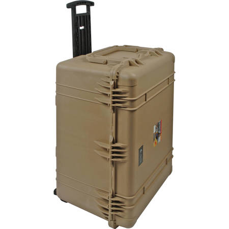 Pelican 1630 Watertight Hard Case with Cubed Foam Interior & 4 Wheels - Tan