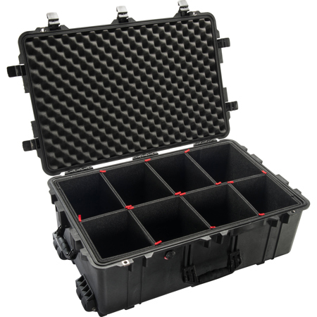 Pelican 1650 Watertight Wheeled Hard Case with TrekPak Divider System, Black