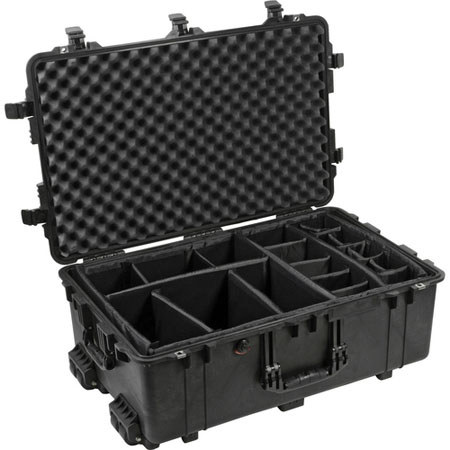 Pelican 1650 Watertight Wheeled Hard Case with Dividers - Black