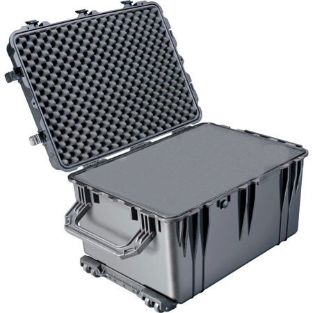 Pelican 1660 Watertight Wheeled Hard Case with Foam, Black, with