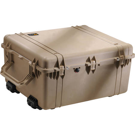 Pelican 1690 Watertight Hard Case with Cubed Foam & Wheels - Desert Tan