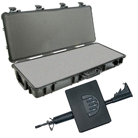 Pelican 1700 Wheeled Protector Long Case with Foam, Bundle w/AR1000 Rifle Vault