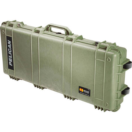 Pelican 1700 Travel Vault II Watertight Rifle Case with Foam Insert & Wheels, Olive Drab Green