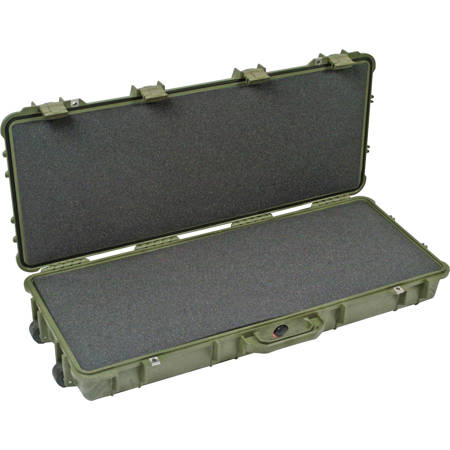 Pelican 1700 Travel Vault II Watertight Weapons Case with Foam Insert & Wheels - Olive Drab Green