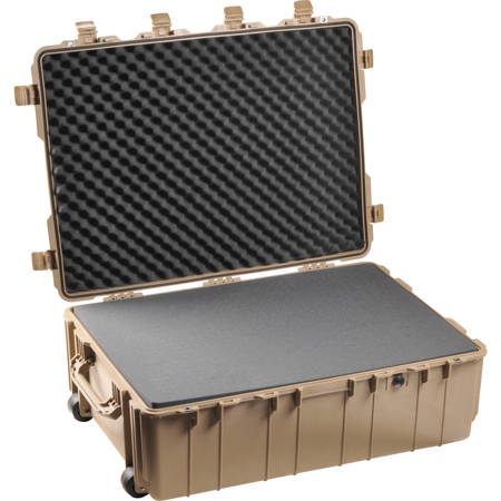 Pelican 1730 Transport Case with Foam, 10" Bottom Depth, Desert Tan