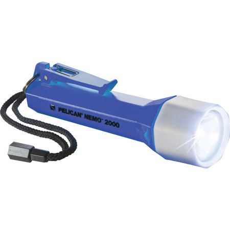 Pelican Nemo 2000 Incandescent Flashlight with Photoluminescent Shroud, Blue