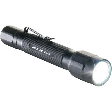 Pelican 2360 LED Flashlight, 375 Lumens High, 29 Lumens Low, Black