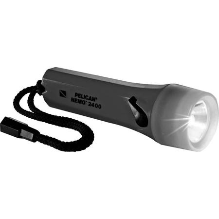 Pelican Nemo 2400 Incandescent Flashlight, 45 Lumens, 410' Beam Distance, Black