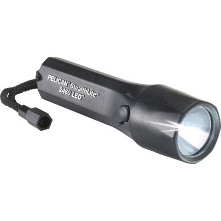 Pelican StealthLite 2460 Rechargeable LED Flashlight with 110V Charger, Black