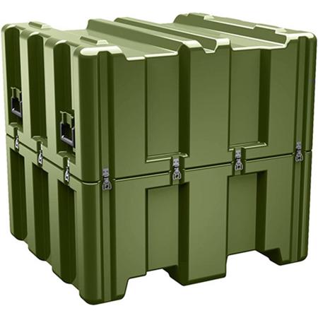 Pelican AL3834-1617 Single Hinged Lid Trunk without Foam, 15.75" Bottom Depth, Olive Drab Green