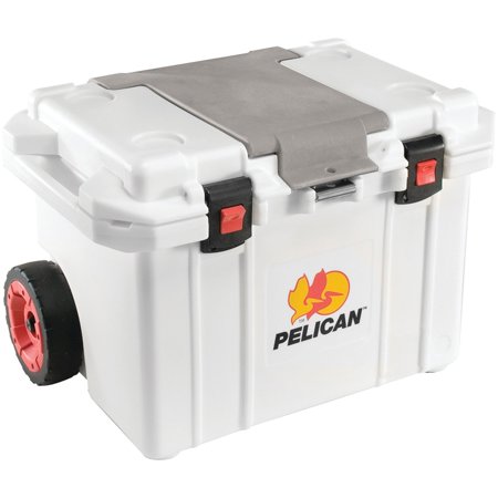 Pelican Tailgate, 55 Qt Elite Cooler, Wheeled, White