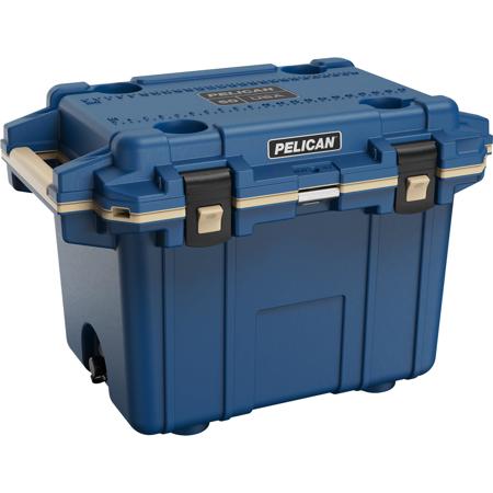 Pelican 50 Qt Elite Cooler, Hand Carry, Pacific Blue/Coyote