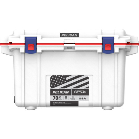 Pelican 70QT America 250 Limited Edition Elite Cooler, White/Red/Blue