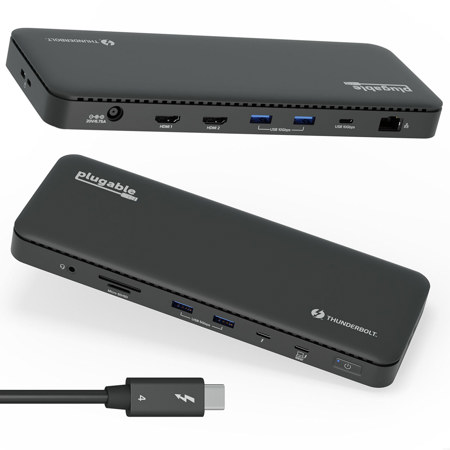 Plugable 13-In-1 Thunderbolt 4 Docking Station, Black