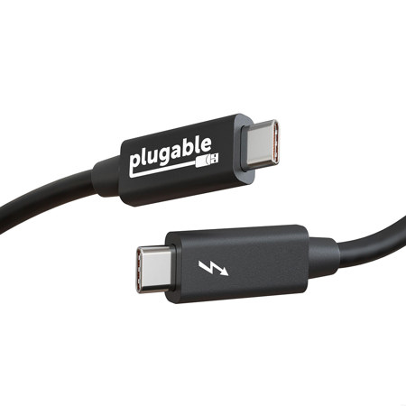 Plugable 6.6' Thunderbolt 3 Easy Transfer Cable, Black