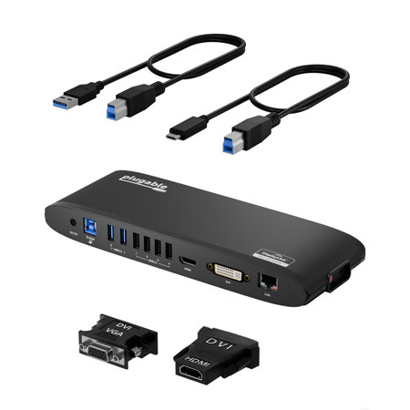 Plugable 12-In-1 Dual Display Universal Docking Station