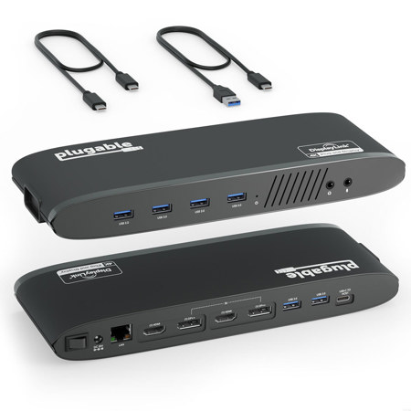 Plugable 12-In-1 USB 3.0 and USB-C Dual 4K HDMI Docking Station