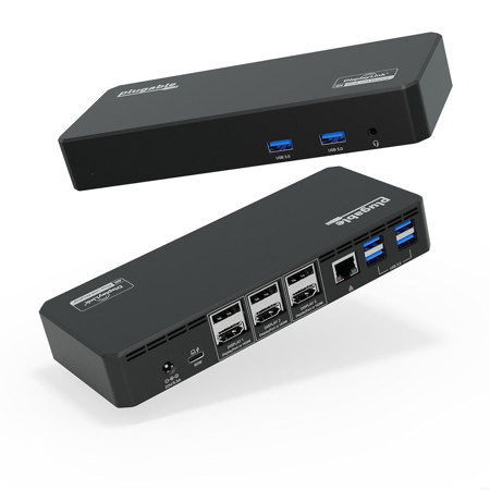 Plugable 12-In-1 USB-C Triple 4K HDMI and DisplayPort Docking Station