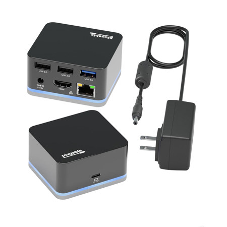 Plugable USB-C Cube Docking Station with 15W Charging for Samsung DeX Phones and Tablets