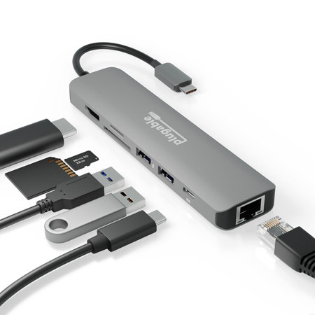Plugable 7-In-1 USB-C Docking Station with Ethernet