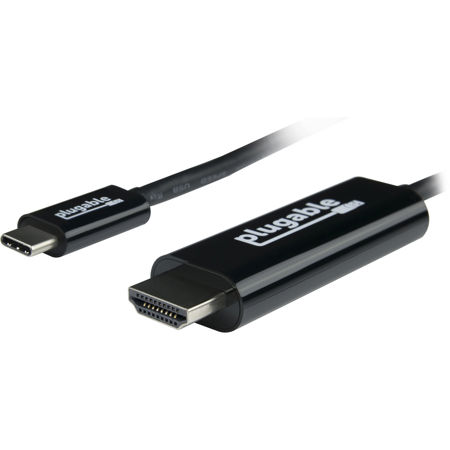 Plugable 6' USB-C 3.1 Gen 1 Male to HDMI 2.0 Male Cable, Black
