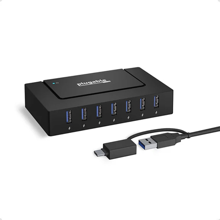 Plugable 7-In-1 USB-A 3.0 and USB-C Charging Hub